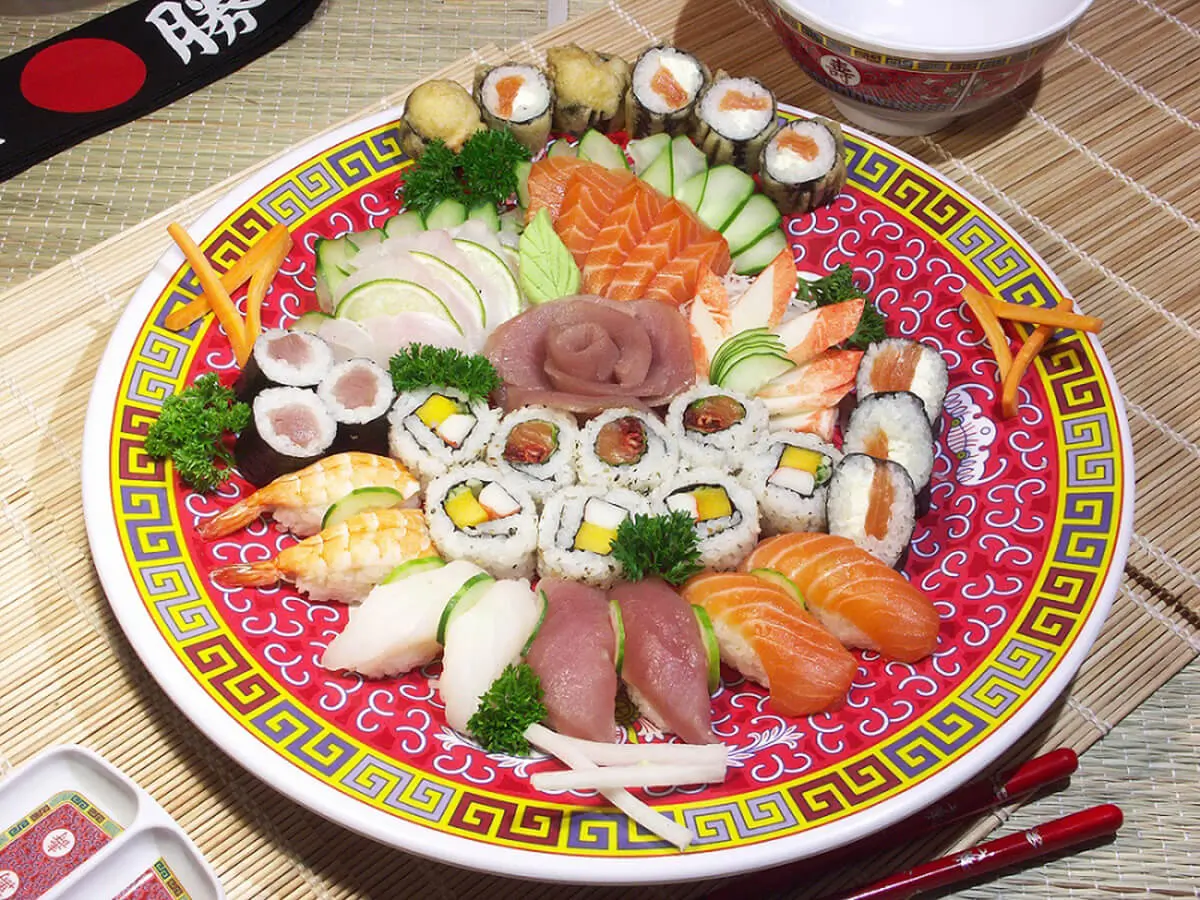 Luxury sushi platter with various sushi types and elegant presentation at Sushi Kingdom, a Japanese Restaurant in Savannah