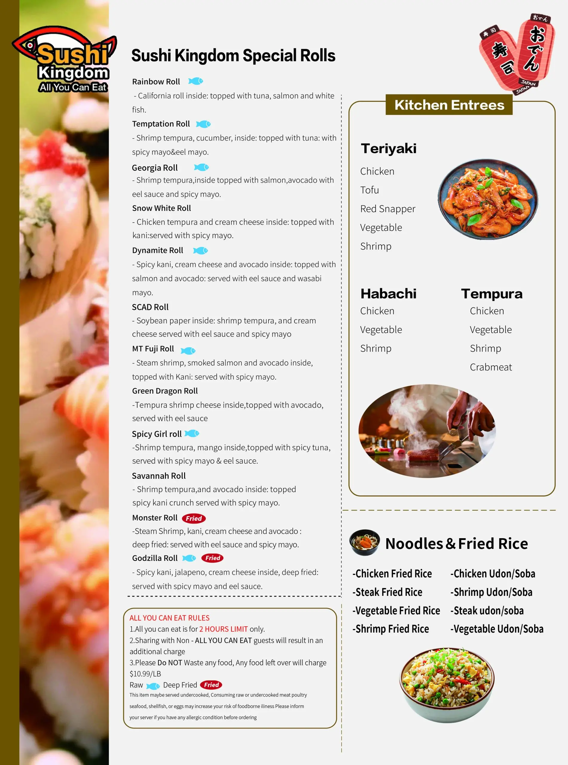 Sushi Kingdom Japanese Restaurant Menu Page 3